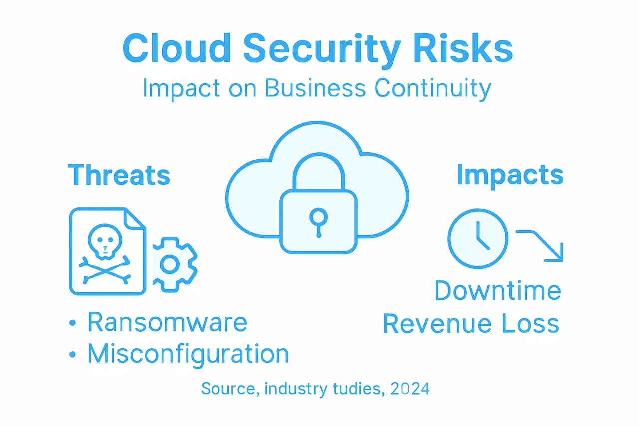 Infographic of cloud security threats and impacts