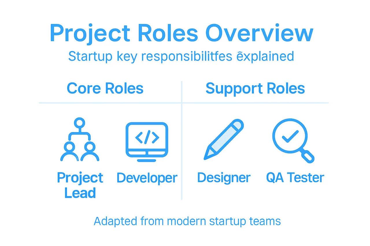 Infographic showing project management roles and responsibilities