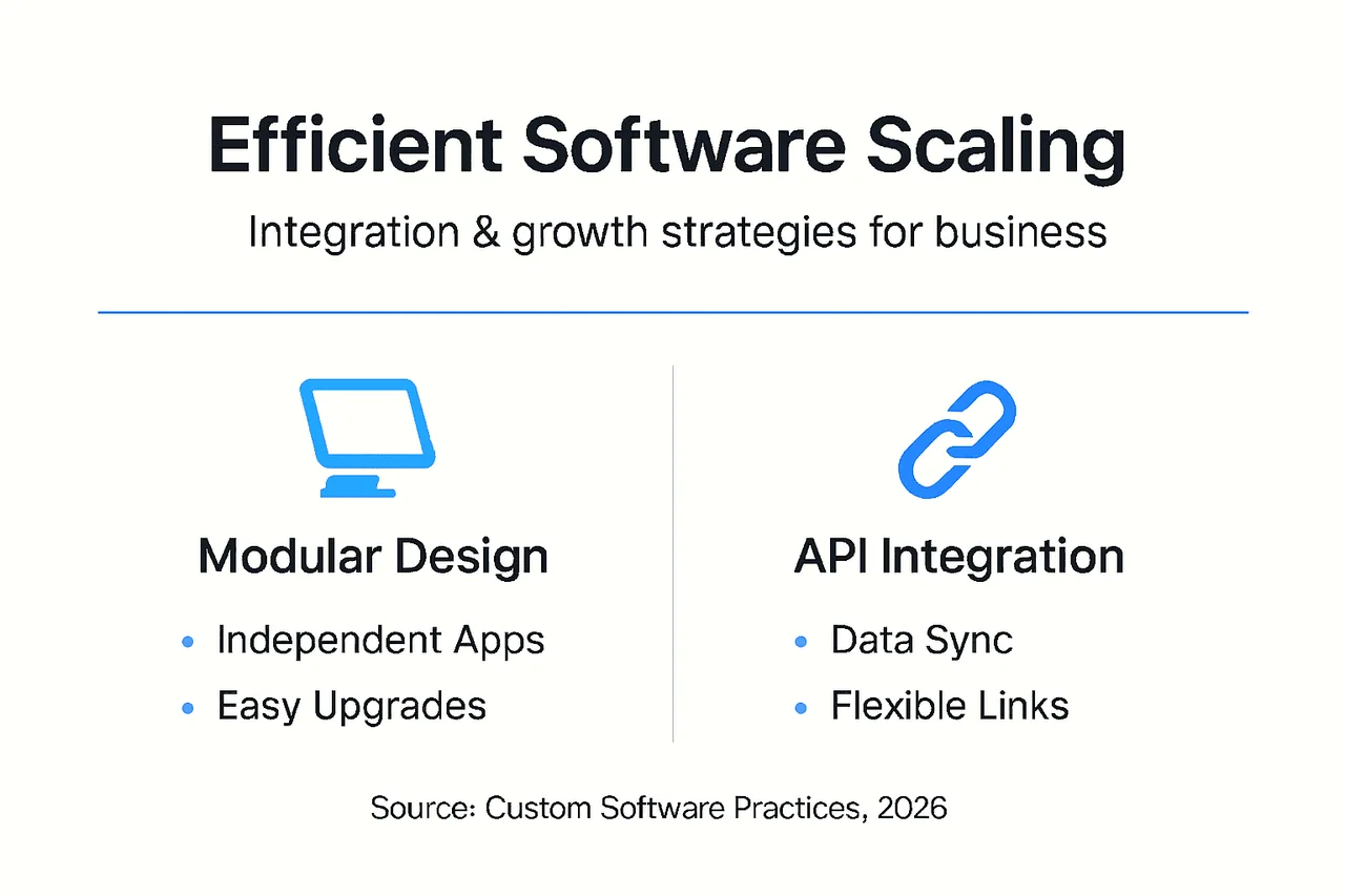 Infographic showing scalable integration strategies