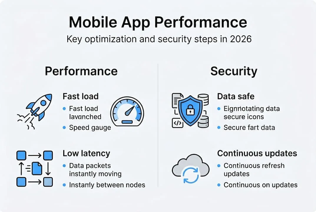 Infographic on app performance and security