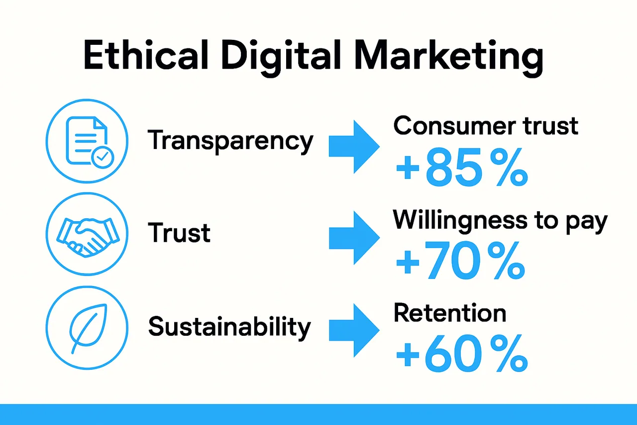 Ethical digital marketing business impact infographic