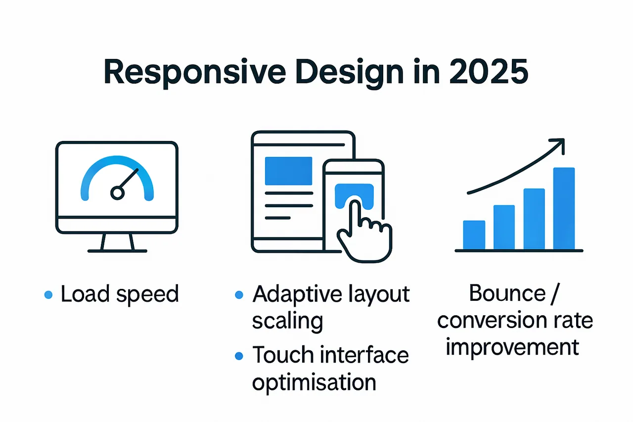 Infographic showing responsive design's impact on user experience metrics