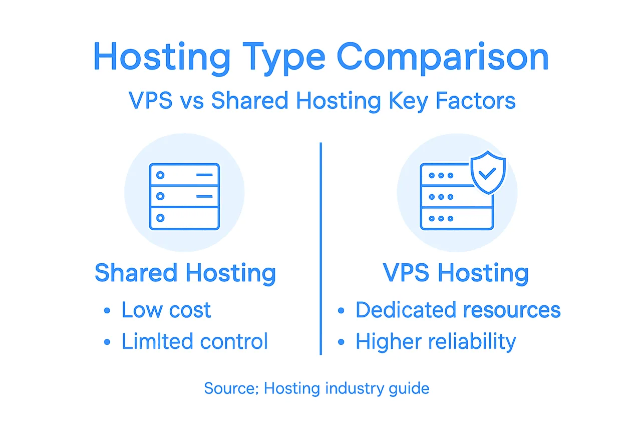 Infographic comparing VPS and shared hosting