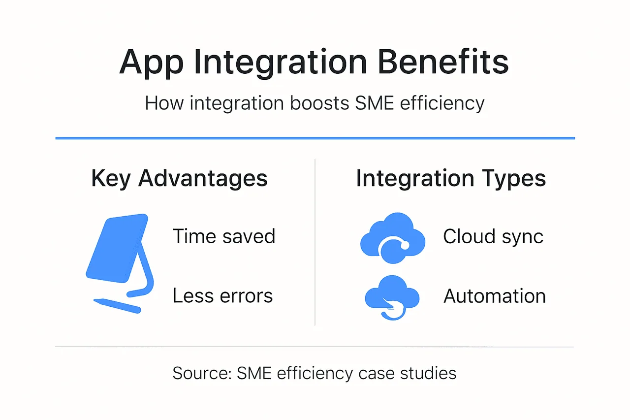 Infographic on app integration benefits for SMEs