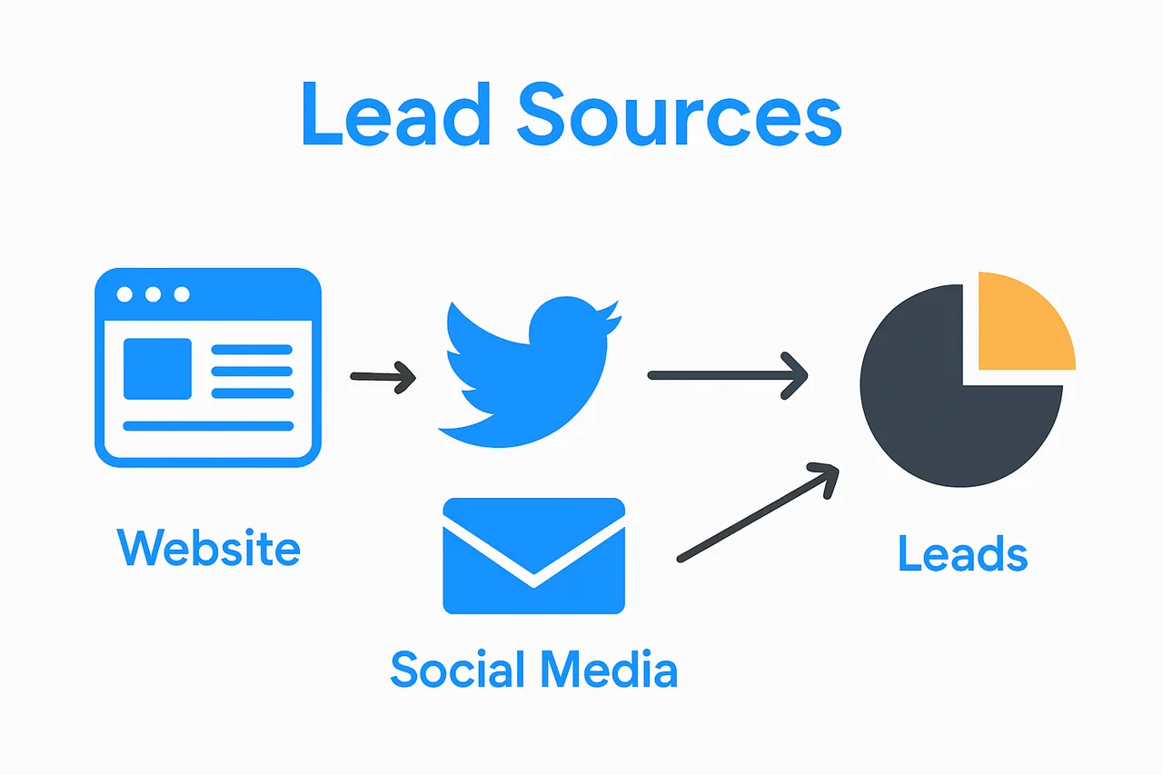 Infographic showing lead tracking process