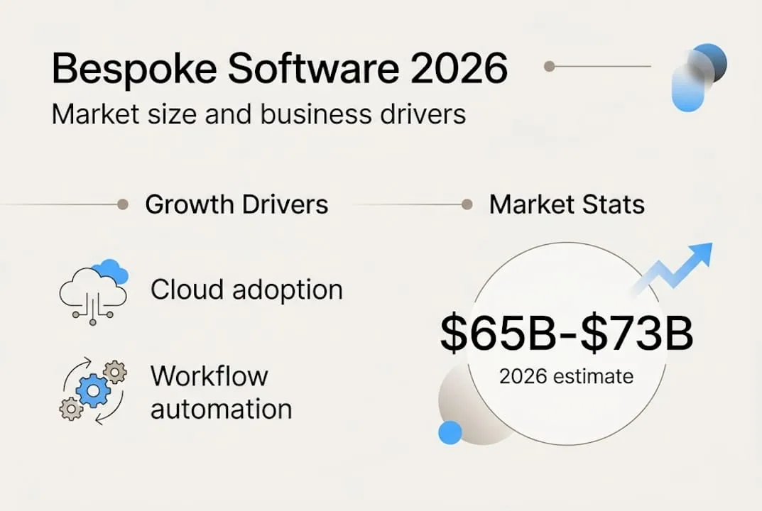 Infographic on software market size and drivers