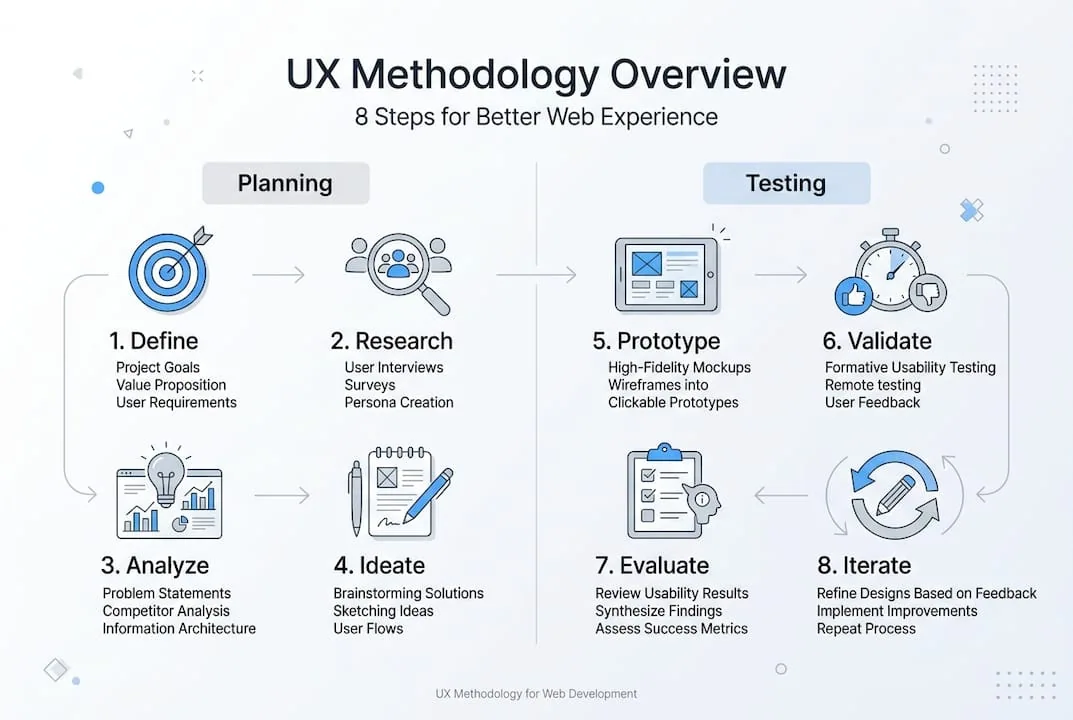 Infographic of ux methodology overview steps