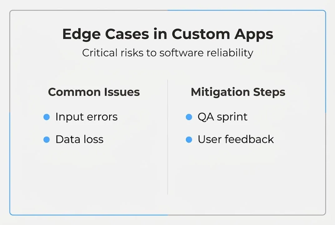 Infographic of custom app edge cases and best practices