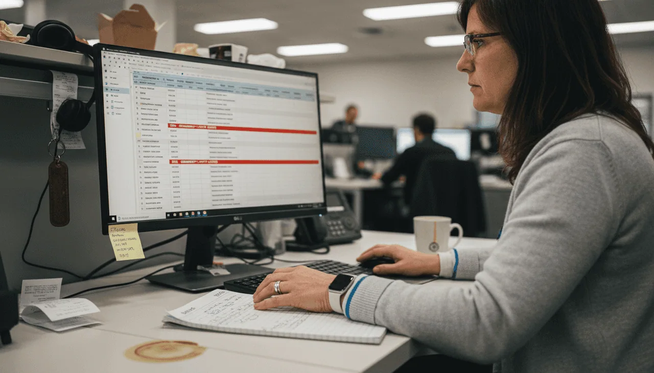 Security analyst checks payment logs for risks