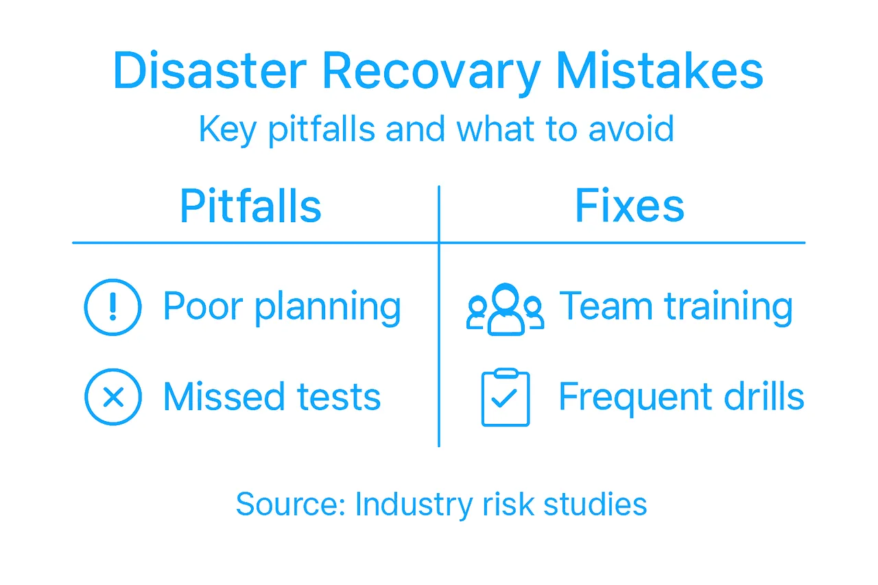 Infographic about disaster recovery mistakes and fixes