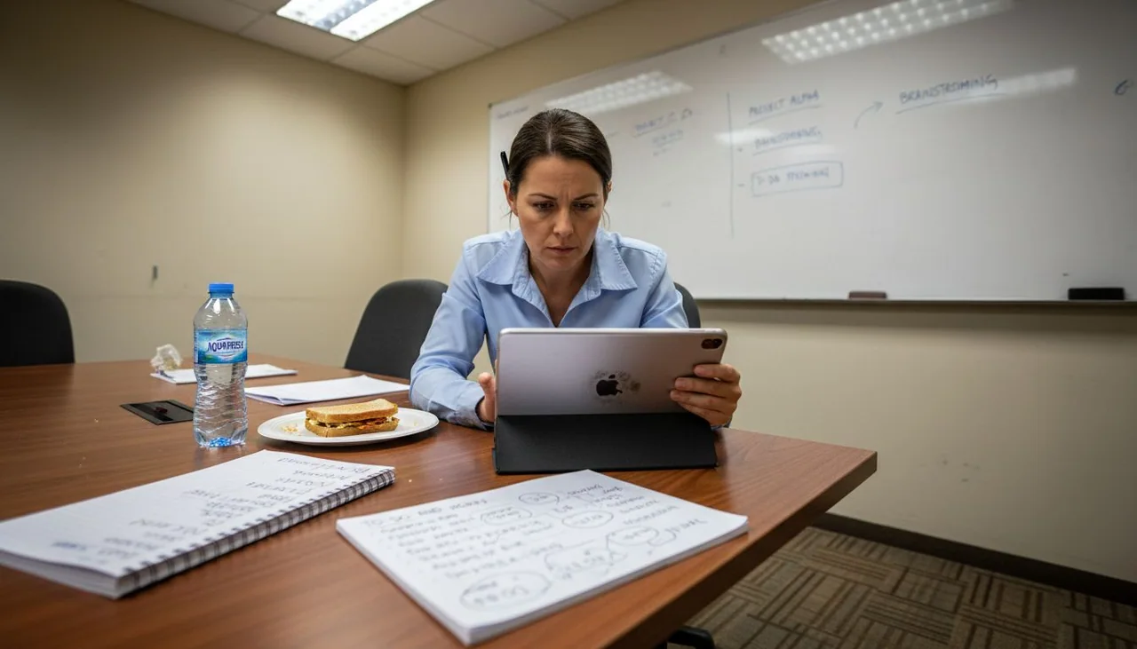 Professional woman evaluating digital platforms