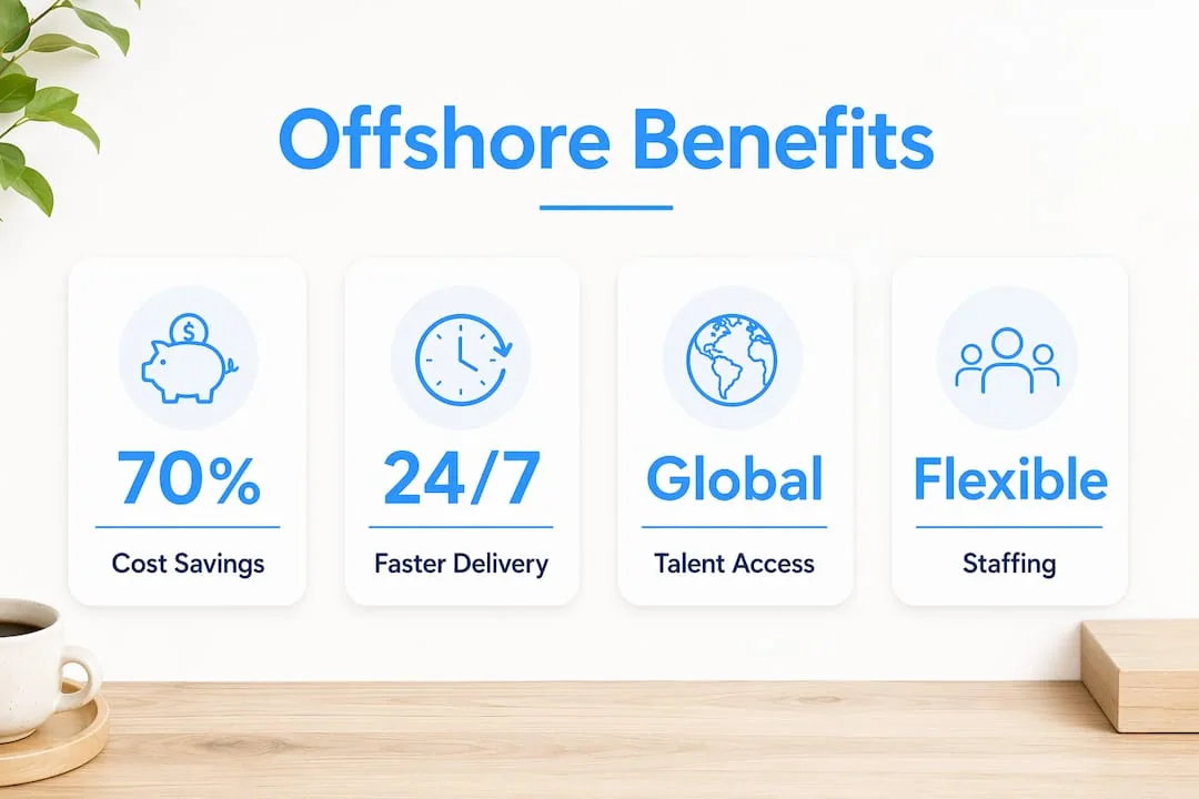 Infographic showing key benefits of offshore development