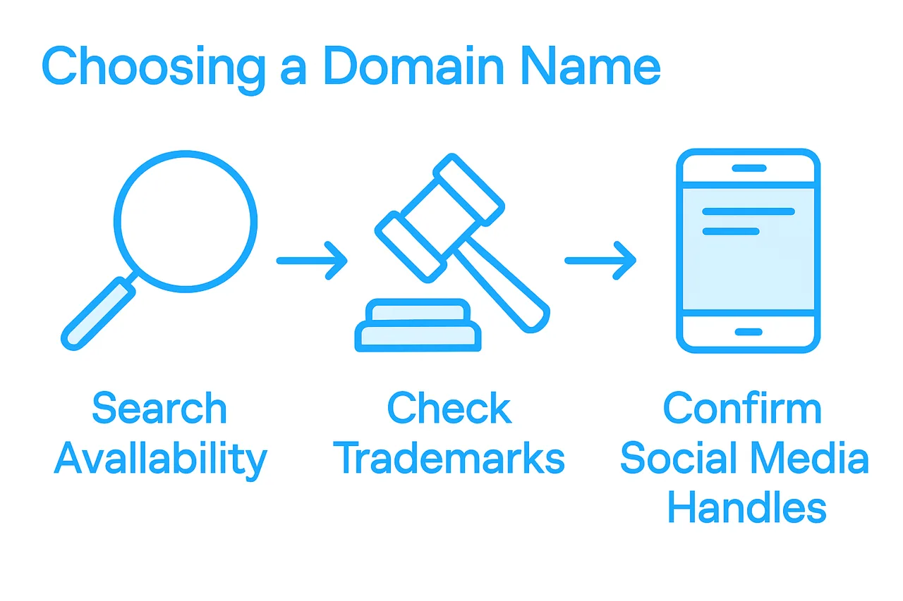 Infographic domain selection step checklist