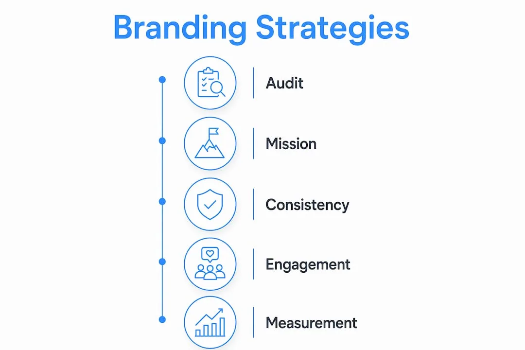 Infographic outlining key ecommerce branding strategies