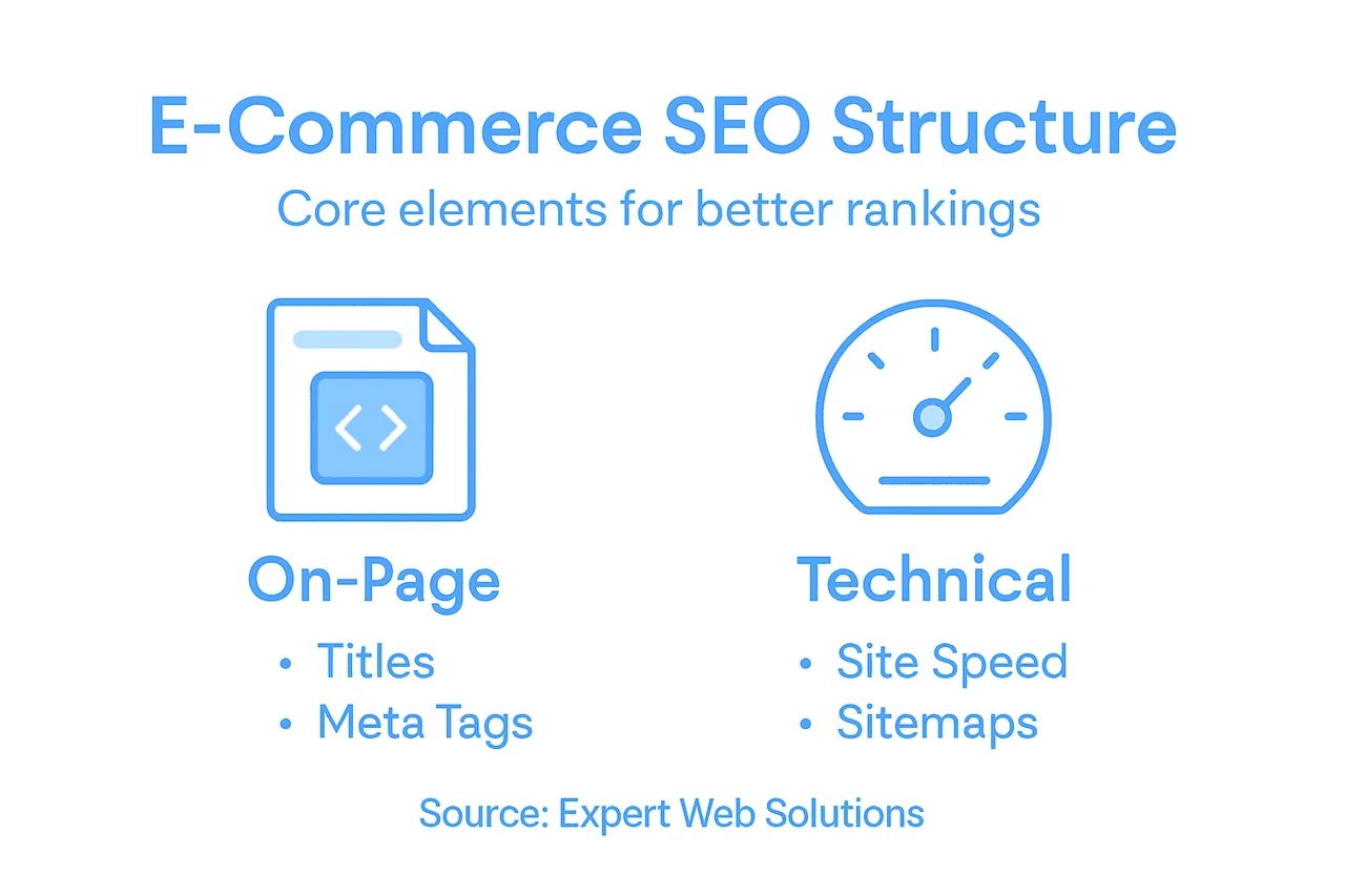 Infographic showing e-commerce SEO structure overview