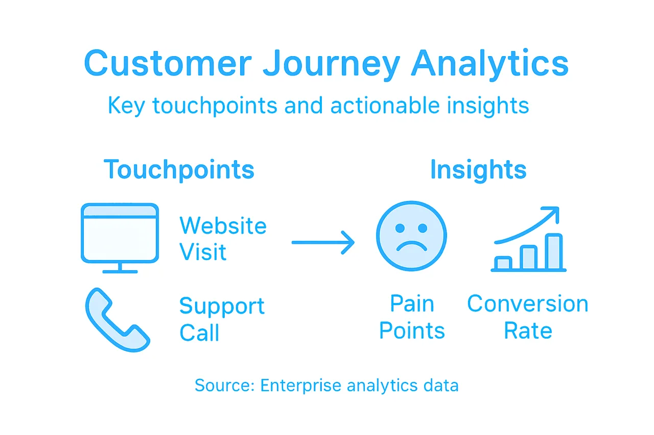 Infographic showing customer journey analytics overview