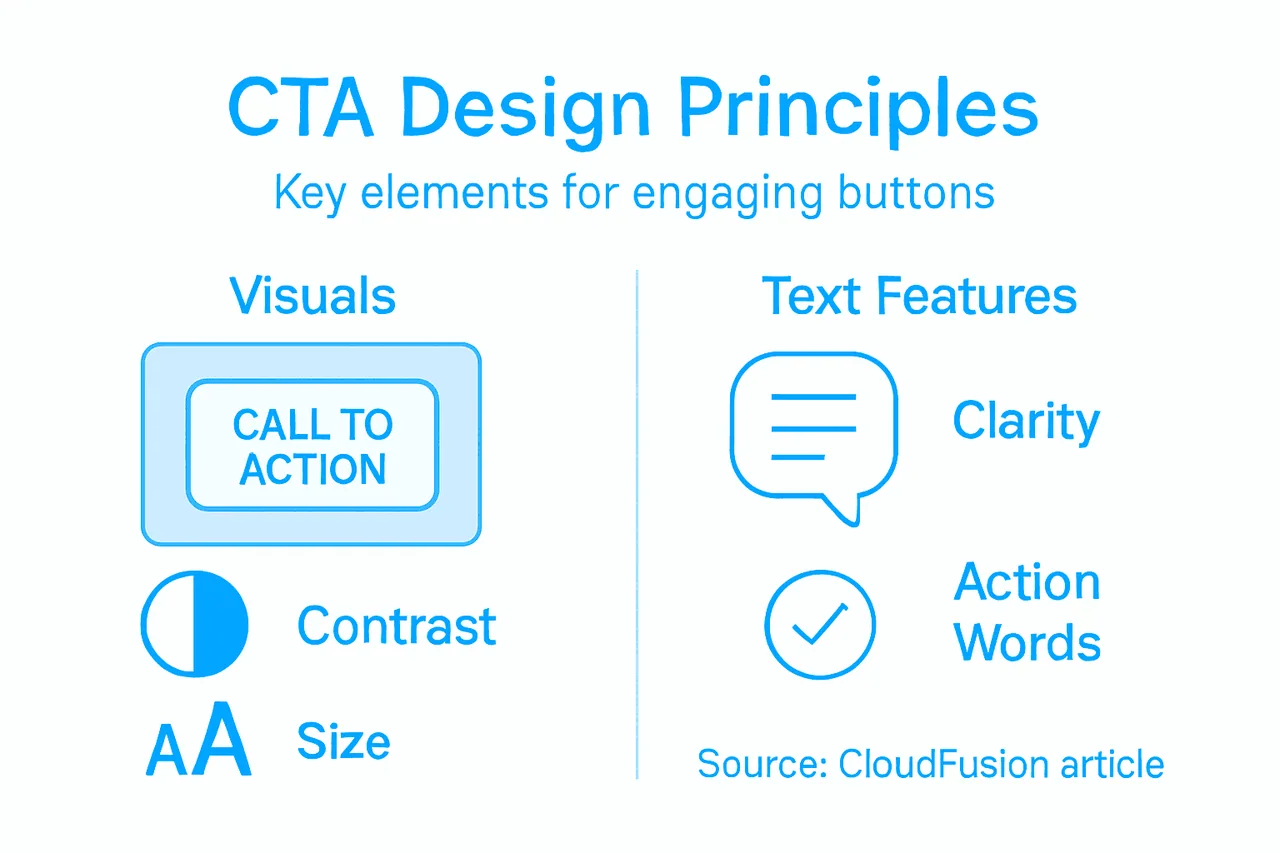 Infographic on key CTA button design principles