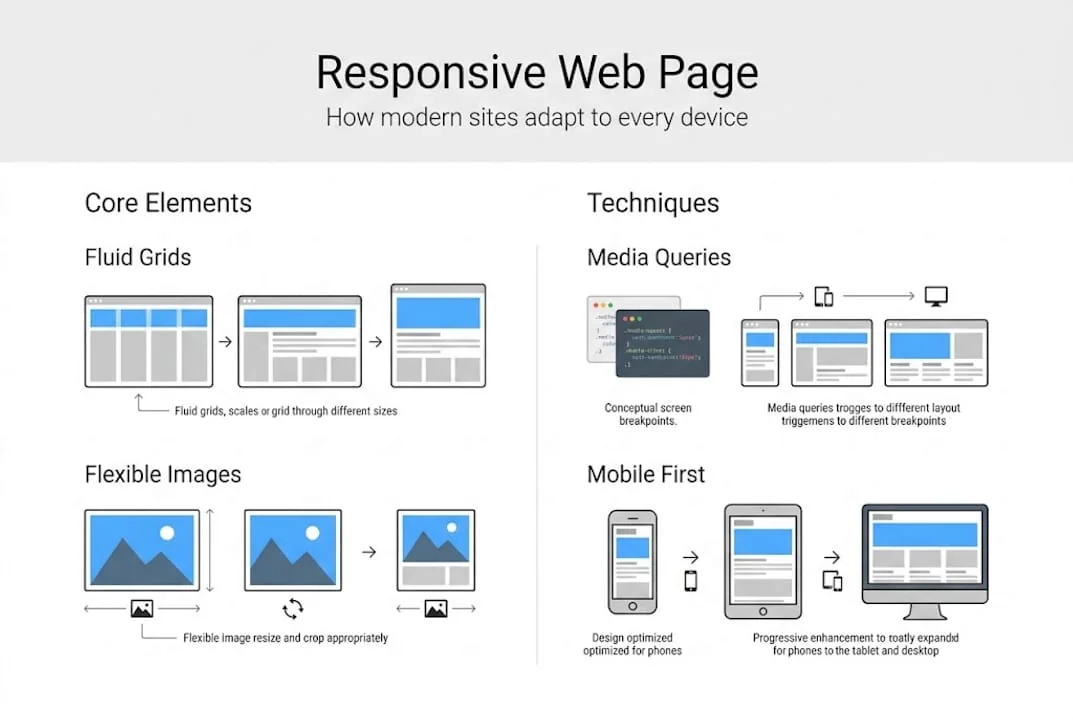 Infographic with elements of responsive web design