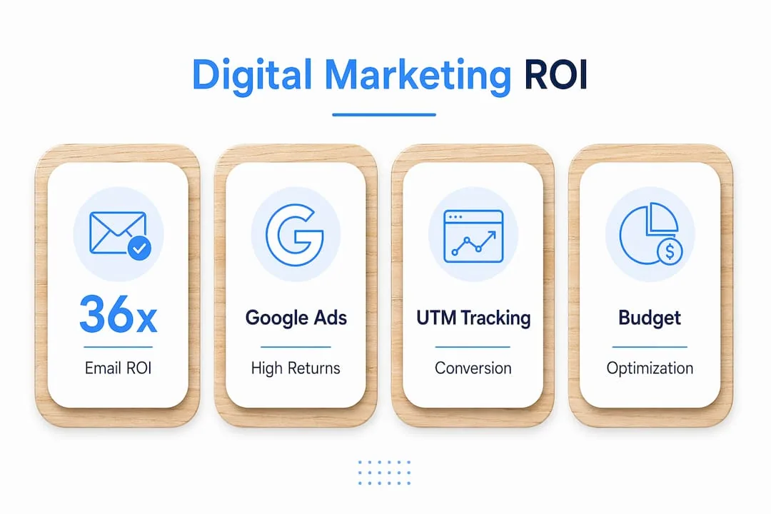 Infographic highlighting digital marketing ROI statistics