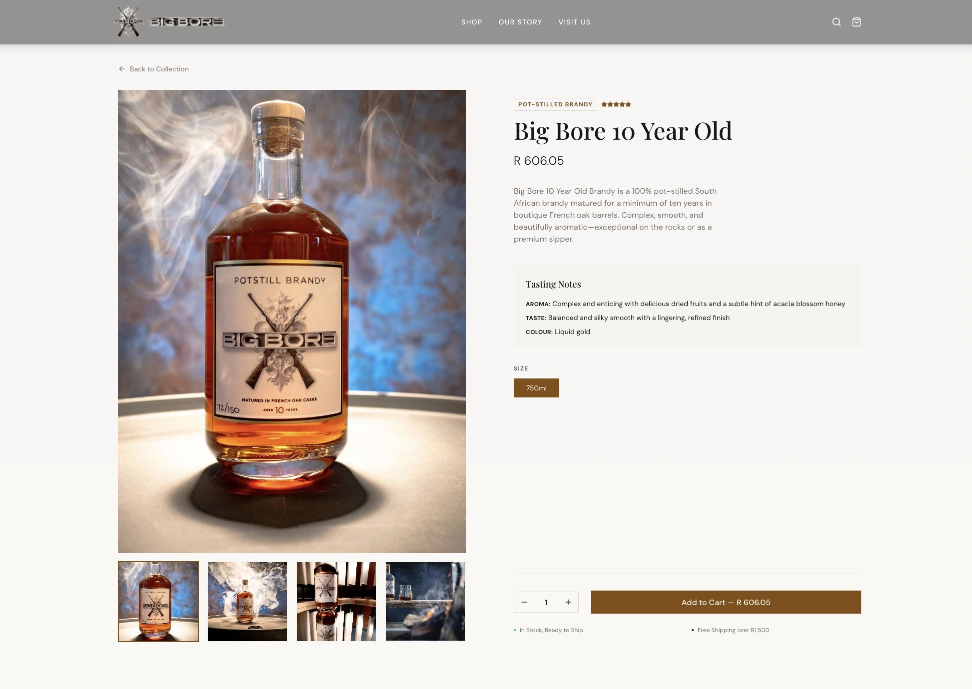 Actual BigBore product interface