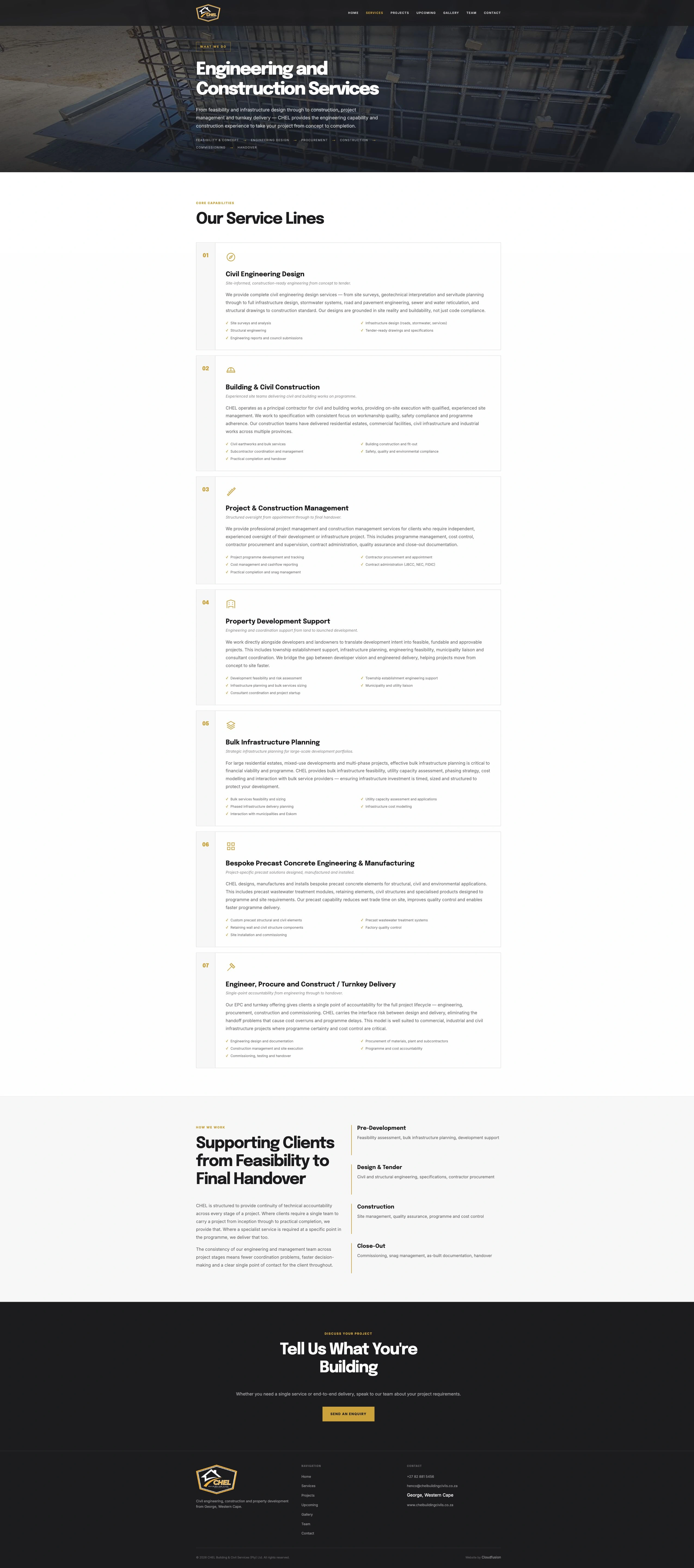 Actual CHEL the services website interface