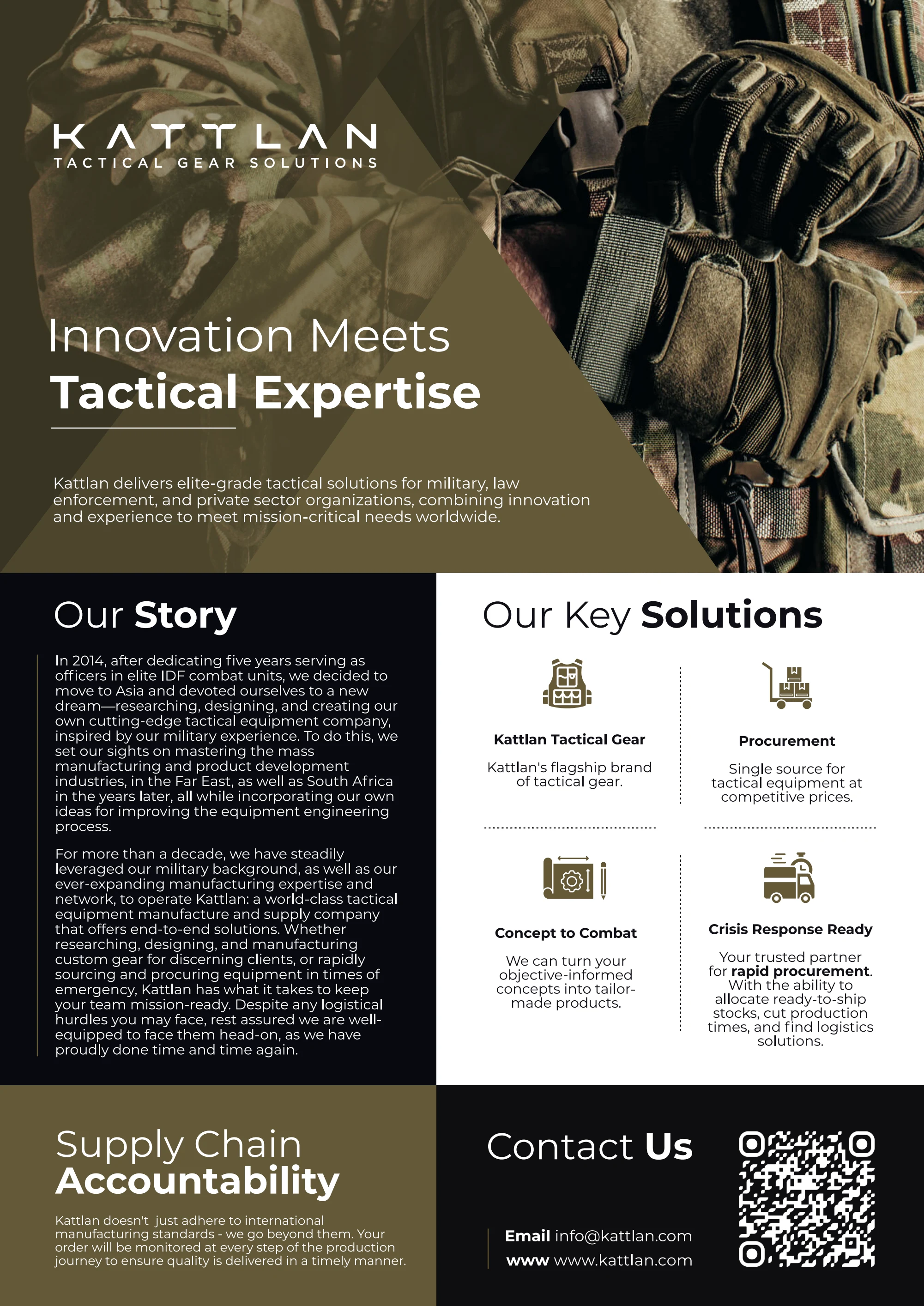 Kattlan A4 company flyer designed in 2024