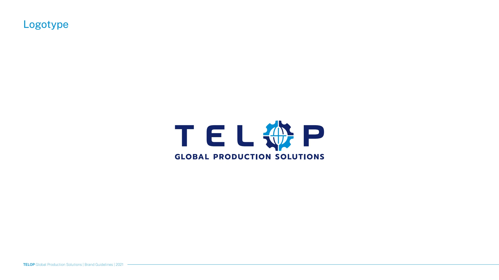 Telop Trading logotype from the original 2021 brand guidelines